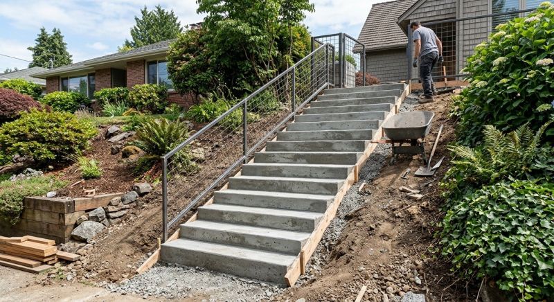 Cement Stairs Installation in Flower Mound, TX