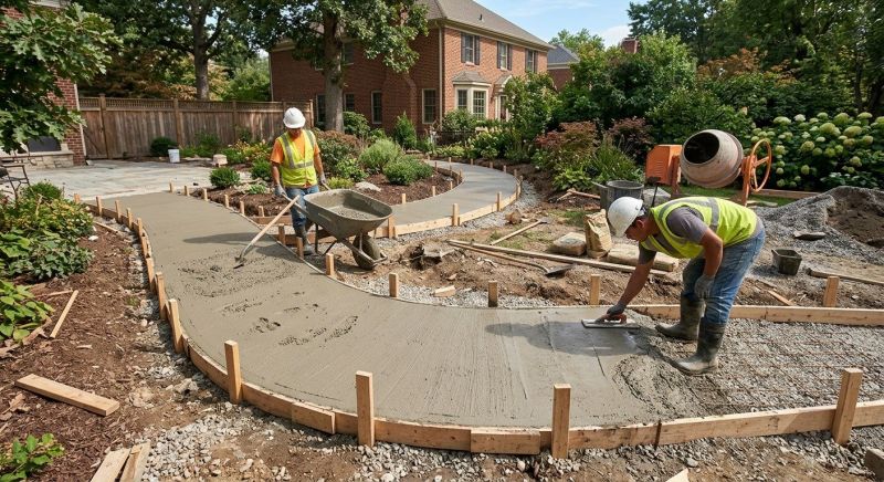 Concrete Path Installation in Flower Mound, TX