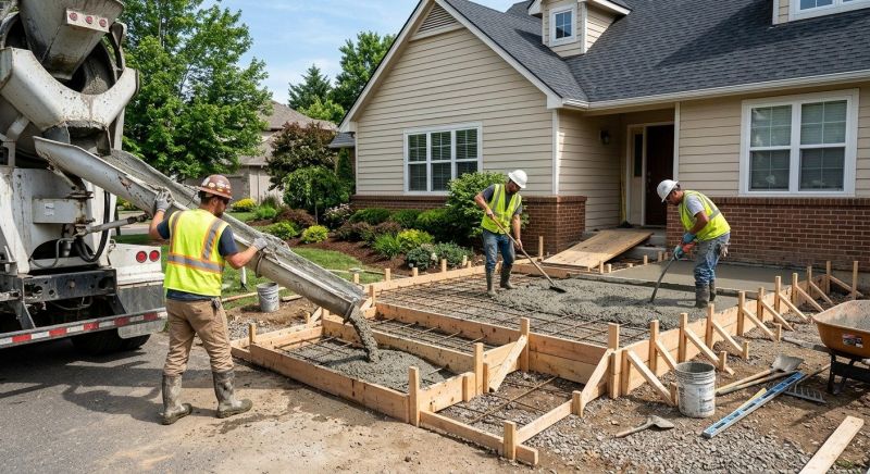 Porch Concrete Pouring in Flower Mound, TX