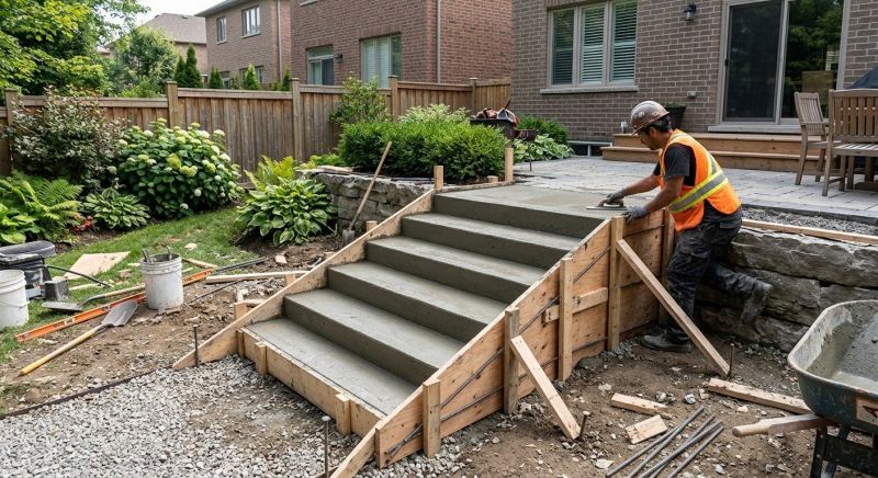 Poured Steps Installation in Lewisville, TX