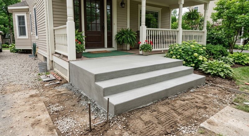 Poured Steps Installation in Rhome, TX